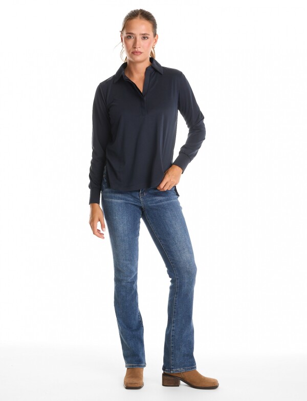 Remera Cuello Solapa MARINO