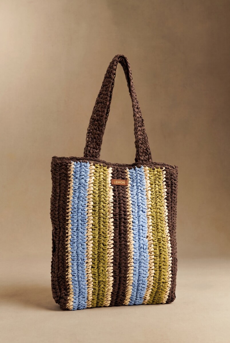 Bolso Trenzado Raya Vertical - Multi 