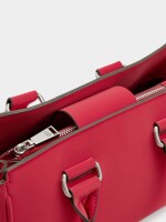 Bolso Tote De Textura Suave rojo