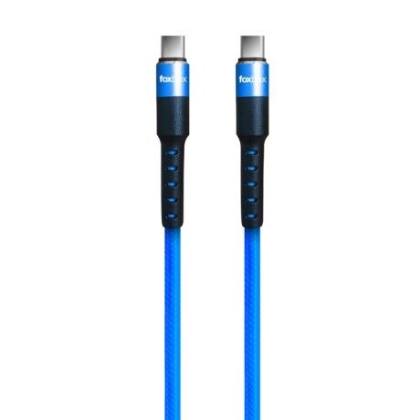 Cable USB TYPE-C A TYPE-C 65W Fast Charge 1.25m FOXBOX ROUND PRO SERIES Blue
