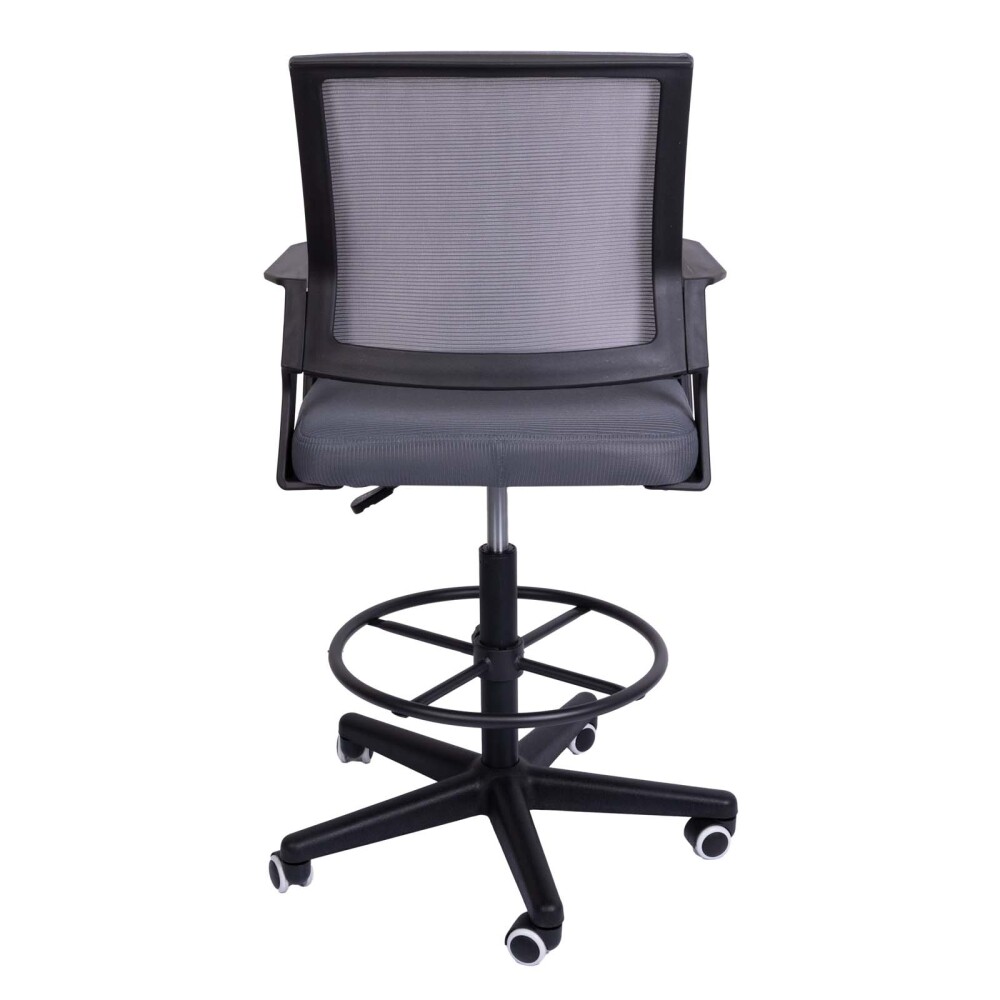 SILLA ALTA ESCRITORIO MALLA GRIS D-512