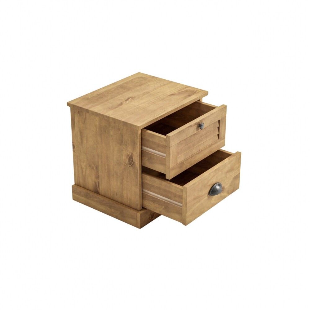 Mesa de Luz - 2 Cajones - Línea Valenciana - Natural Mesa de Luz - 2 Cajones - Línea Valenciana - Natural