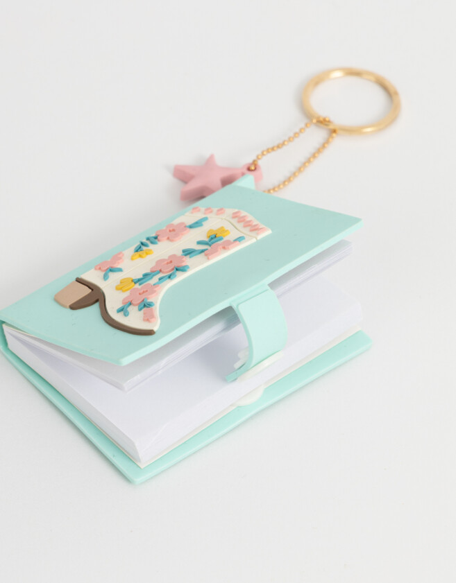 Llavero Libreta Llavero Y Charm Con Libreta De Bota Western - Acqua Medio