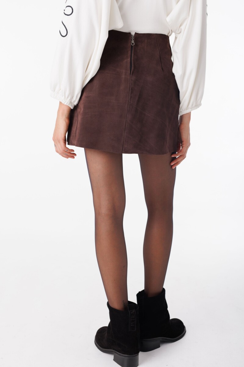 Falda Leather Marina Marron
