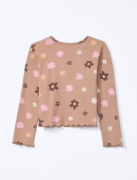 BLUSA INFANTIL ESTAMPADA BEIGE