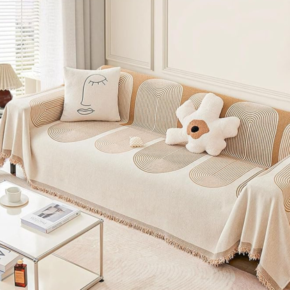 Manta para Sillon y Cama con diseños Semicírculo - 130cm 