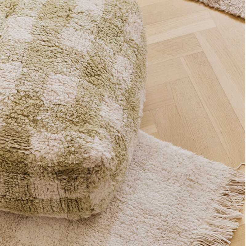 Pouf lavable - Vichy Verde Matcha