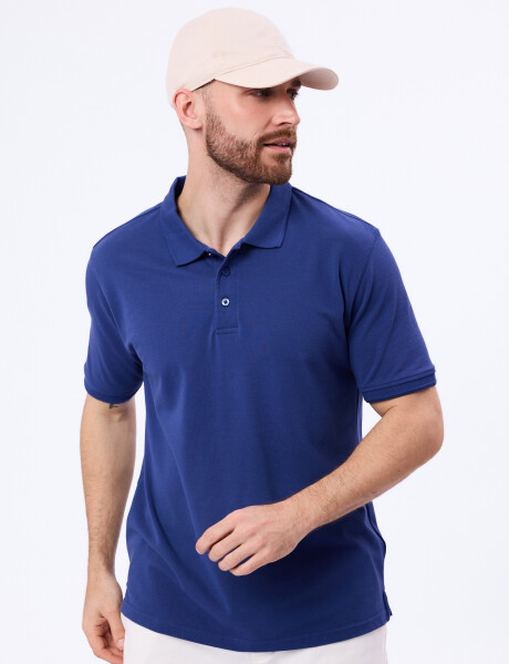 Remera m/c lisa pique azul
