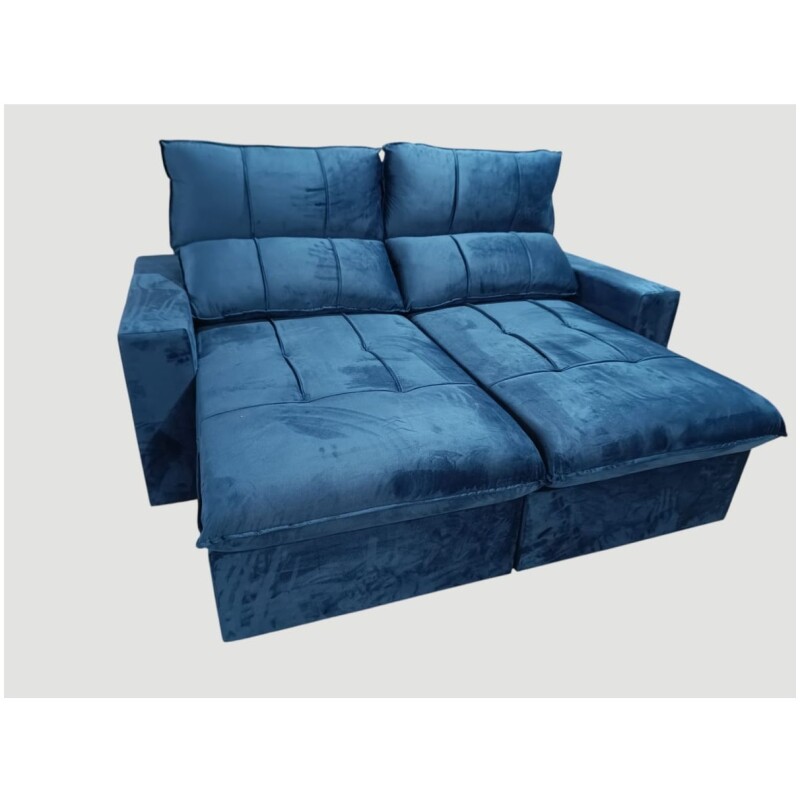Sofá Extensible 3 Cuerpos Luxemburgo Reclinable Azul Sofá Extensible 3 Cuerpos Luxemburgo Reclinable Azul