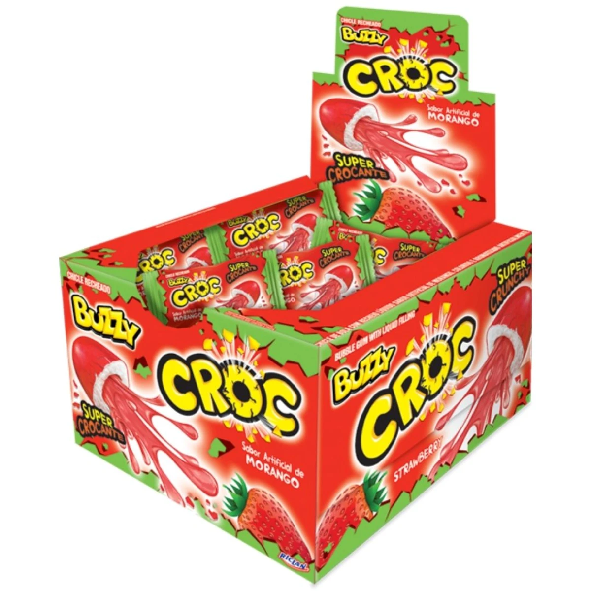 CHICLE BUZZY CROC 172G/40UN FRUTILLA 