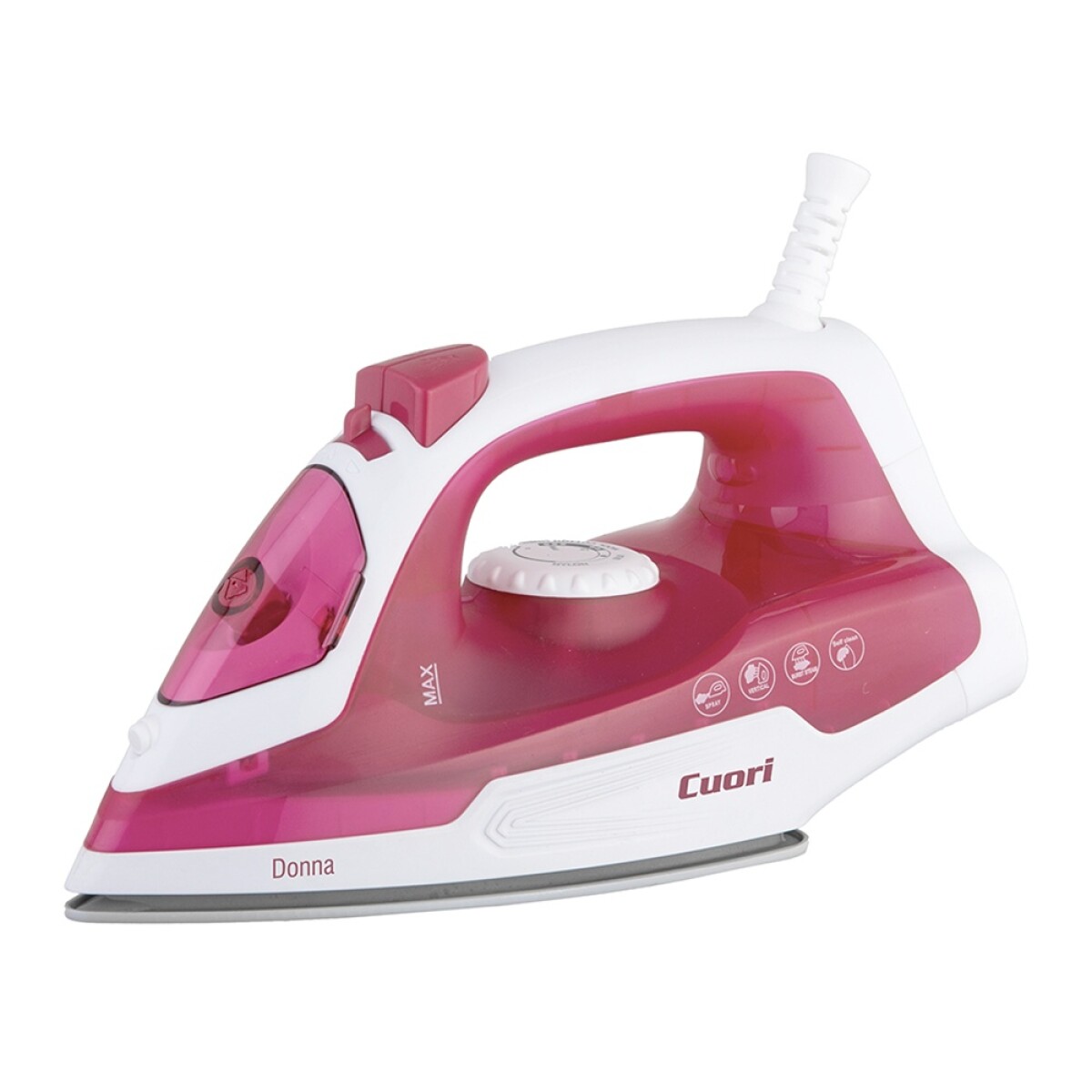 Plancha Vapor Cuori Donna 1450W Cerámica Antiadherente - Rojo 