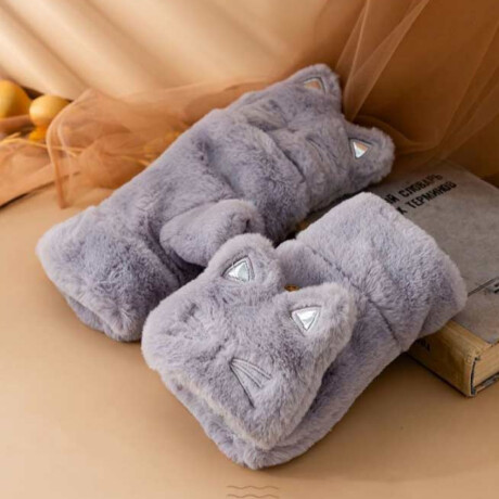 Mitones guantes peluche Gatito Gris