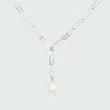 Colgante cadena Romero de plata 925 con perla y brillante Colgante cadena Romero de plata 925 con perla y brillante