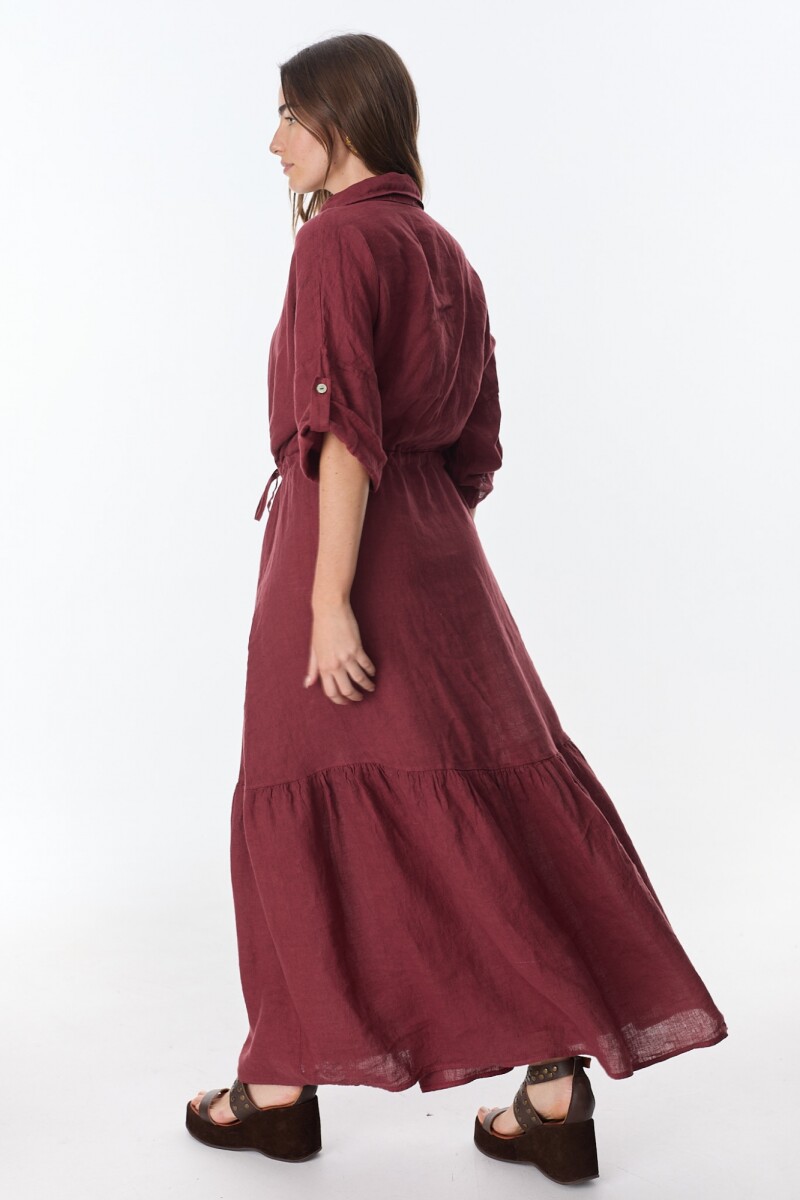 Vestido Camisero Vitta Bordeaux