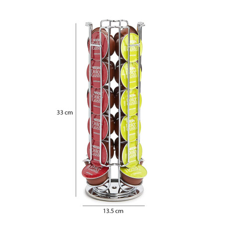 Dispensador Soporte Para 24 Capsulas Dolce Gusto Gira 360 Plateado