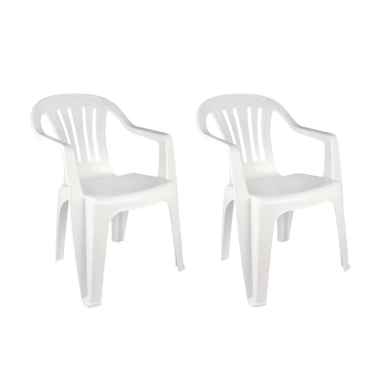 Set x2 Sillas Bela Vista con apoya brazos BLANCO