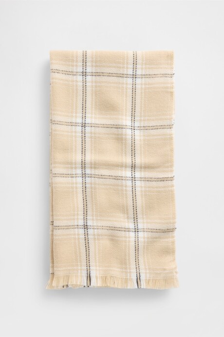 Bufanda Cozy Hombre New Off White Plaid