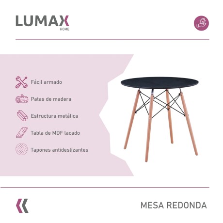 Mesa Eames circular en madera 80cm Mesa Eames circular en madera 80cm