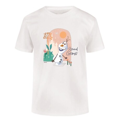 Camiseta Remera Infantil Disney Princesas Olaf BLANCO