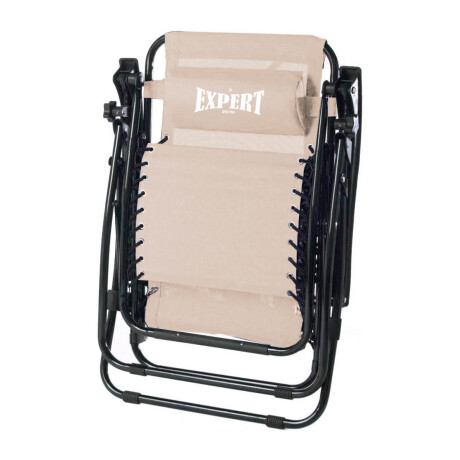 Juego De Jardin Silla Reposera Plegable X2 + Mesa Patio Beige