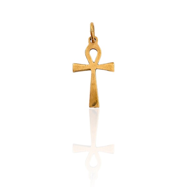 Dije Cruz egipcia-Oro bajo-Sin piedra-CP8718 sinpiedra