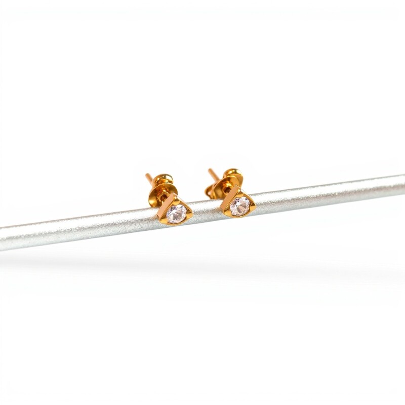 Caravanas Triangulo de luz oro- Oro bajo - Zirconia - CA8113 conpiedra