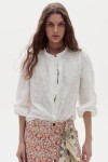 Camisa Gaia en Algodón White Cross Stitch