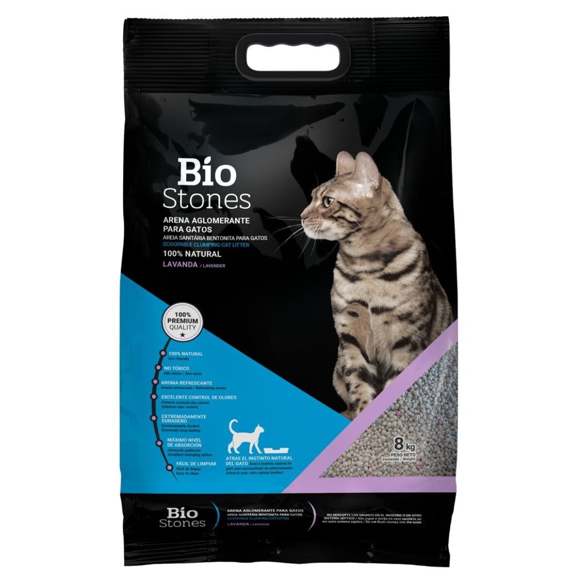 ARENA AGLOMERANTE BIO STONE 8 KILOS - LAVANDA 