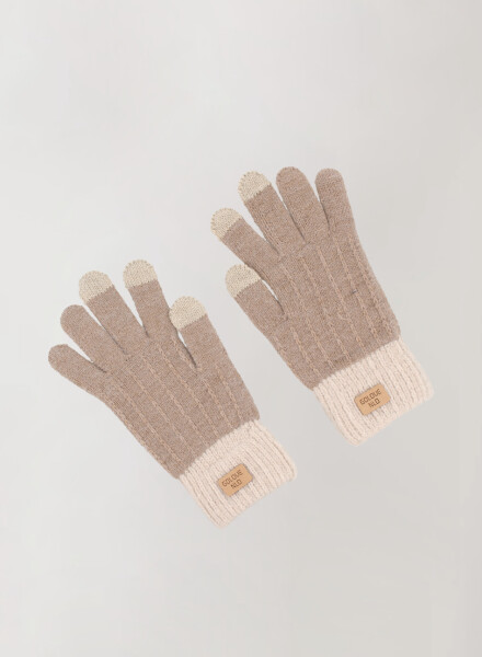 Guantes cable Beige