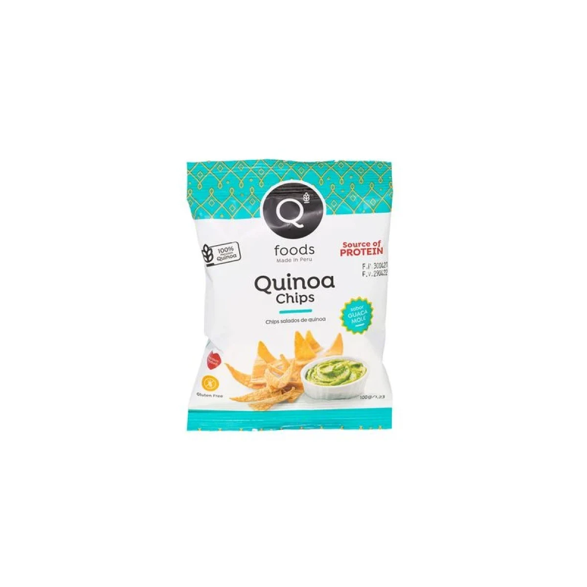 CHIPS DE QUINOA GUACAMOLE QFOODS 100G 