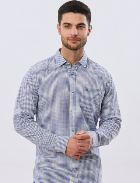 CAMISA CUADROS DE LINO Denim
