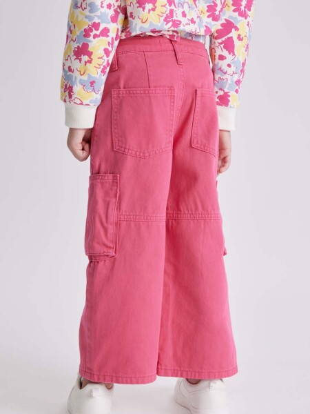 Pantalón de jean cargo Fucsia