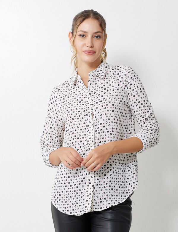 Camisa Crepe Printed BLANCO/MULTI