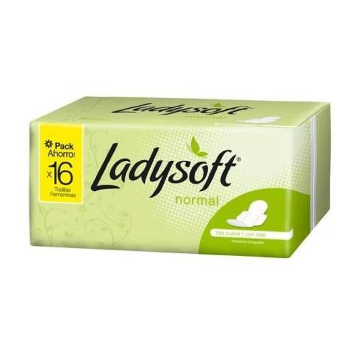 Toalla Femenina LADYSOFT Normal con Alas x 16 Unidades 