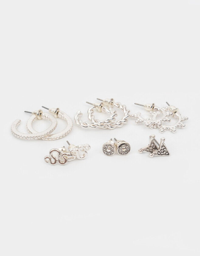 Aros Sets Bañada en Plata Set De Aros Bañados En Plata - Plateado