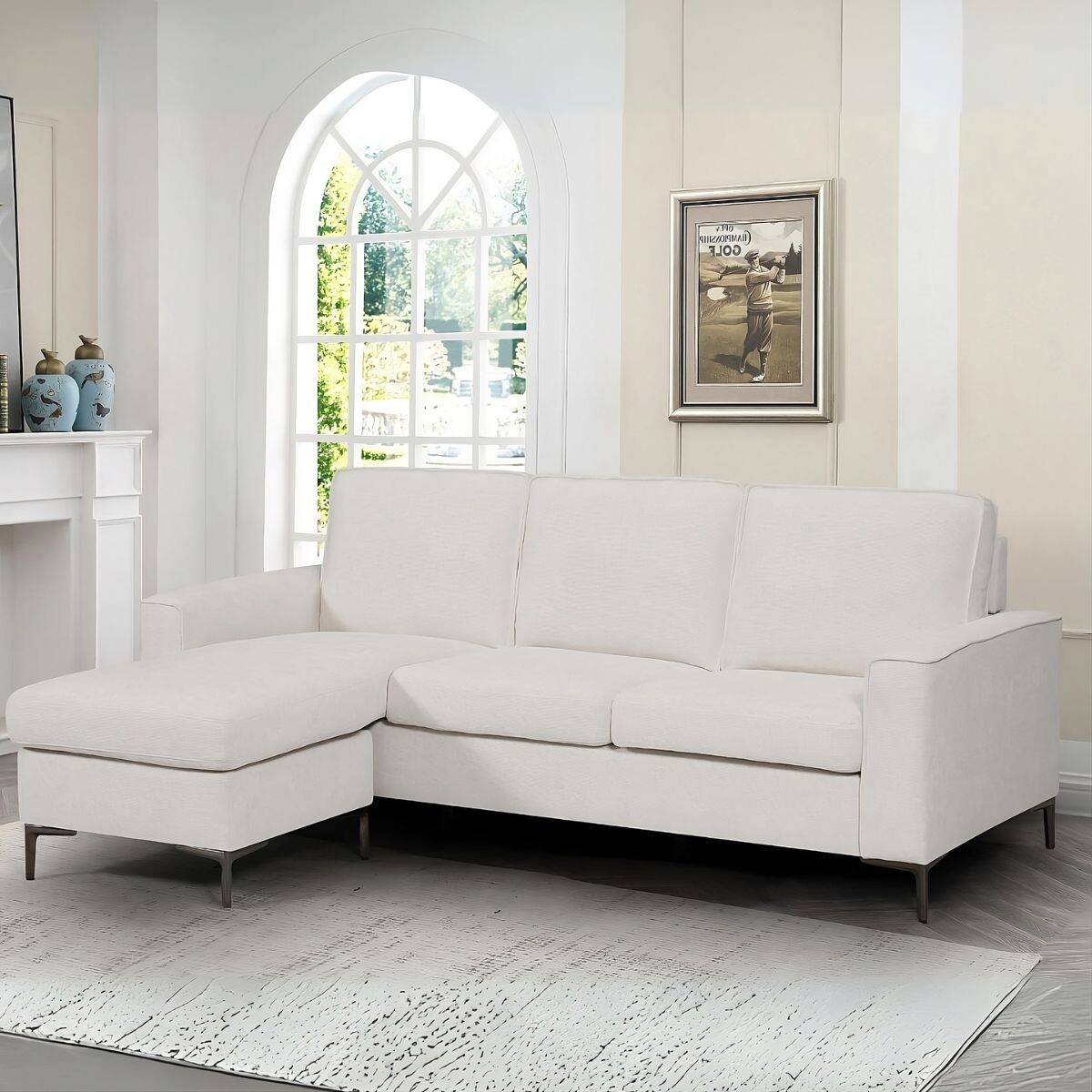 Sofá con chaise SETUP Blanco 3 CUERPOS 