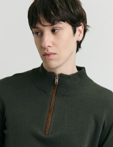 470996 SWEATER MEDIO CIERRE HARRINGTON LABEL Oliva