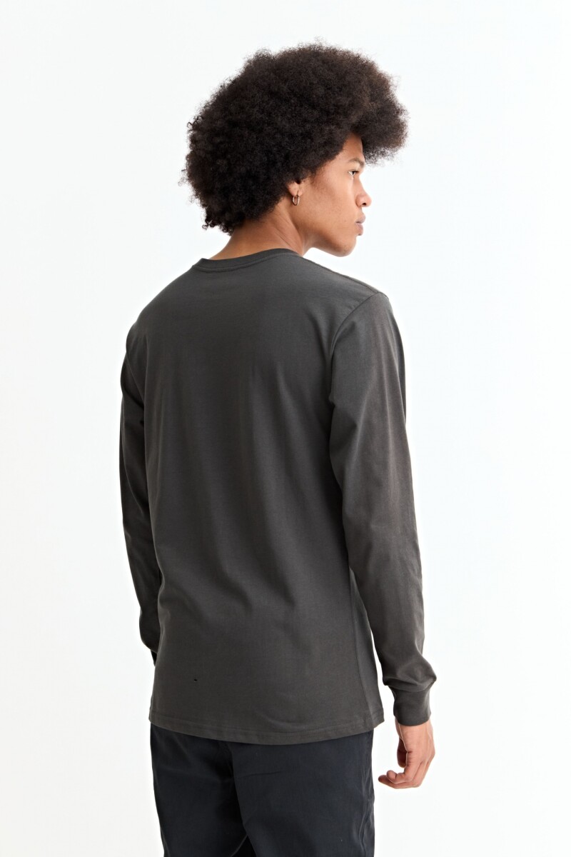 Remera cuello redondo GRIS OSCURO