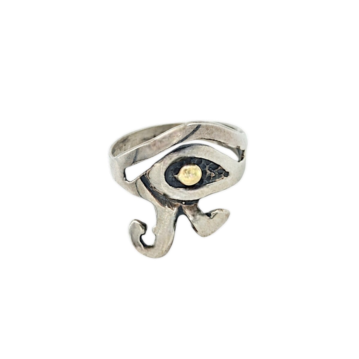 Anillo Ojo de Ra-Plata y Oro-Sin Piedra-AN5412 - sinpiedra 