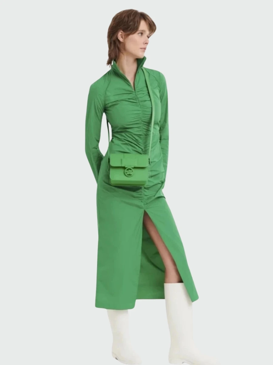 Longchamp -Cartera de cuero con solapa, Box-trot - Verde 