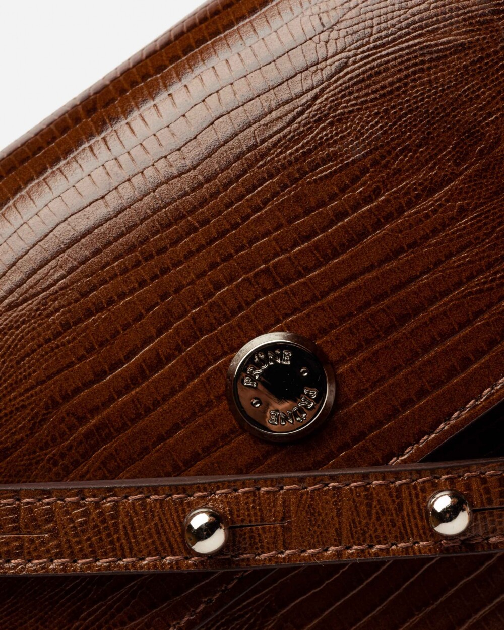 Mini Bag Liana En Cuero Print Lagarto Tabaco