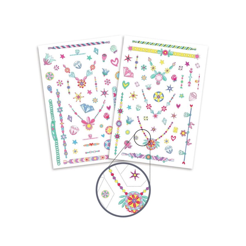 Set x50 Tatuajes removibles para niños Joyas de Jenni