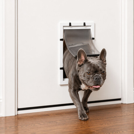 Puerta Para Mascotas De Plástico Con Solapa Flexible Blanco