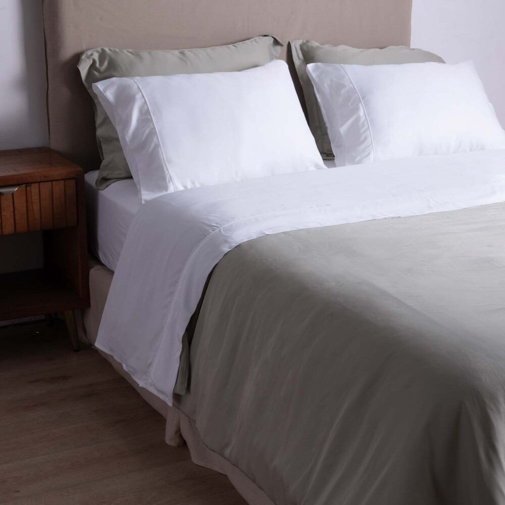 JUEGO DE SABANAS SUPER KING BAMBU BLANCO BAMBÚ