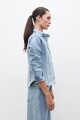 Camisa de jean bicolor jean medio