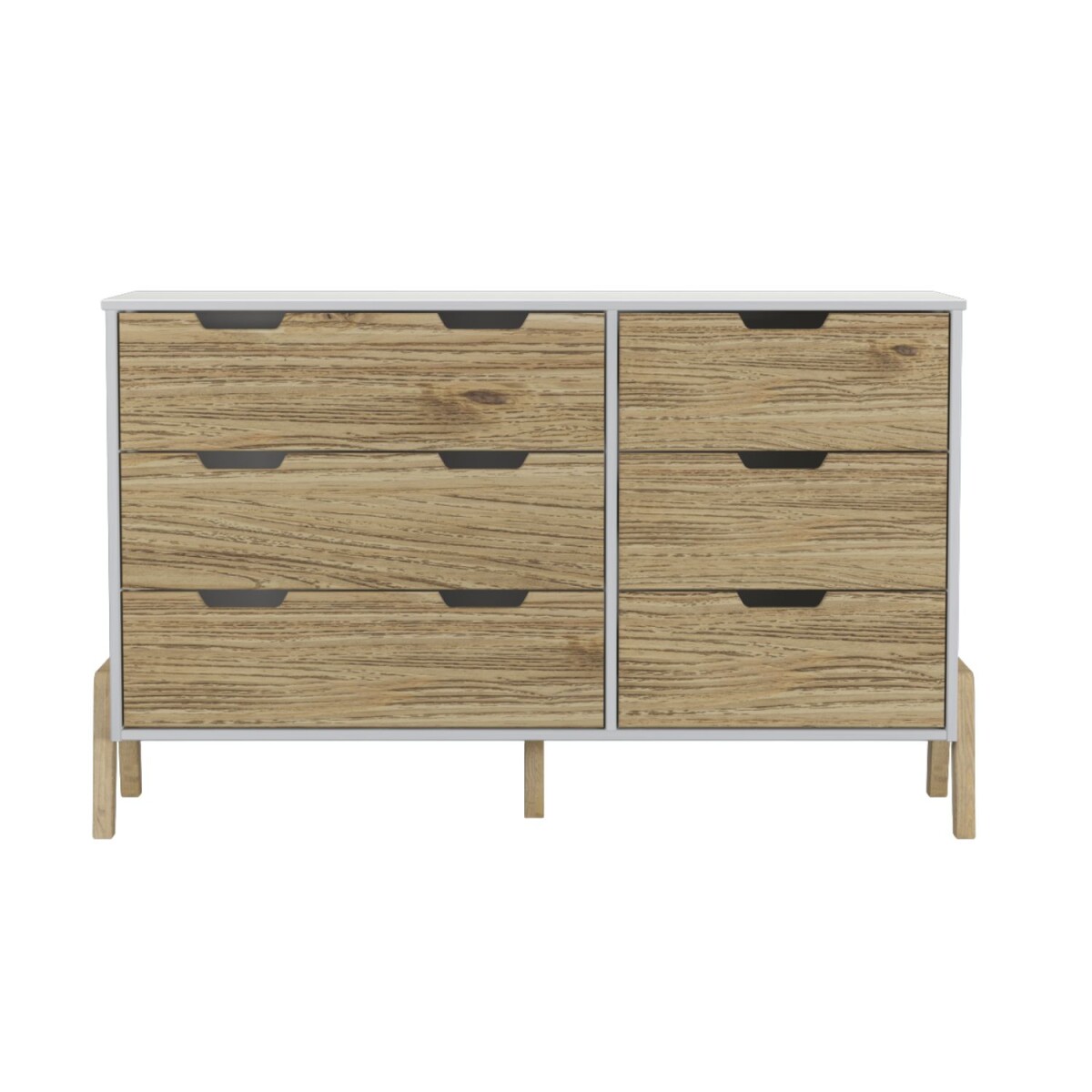 Cómoda Lumax 6 cajones de madera 