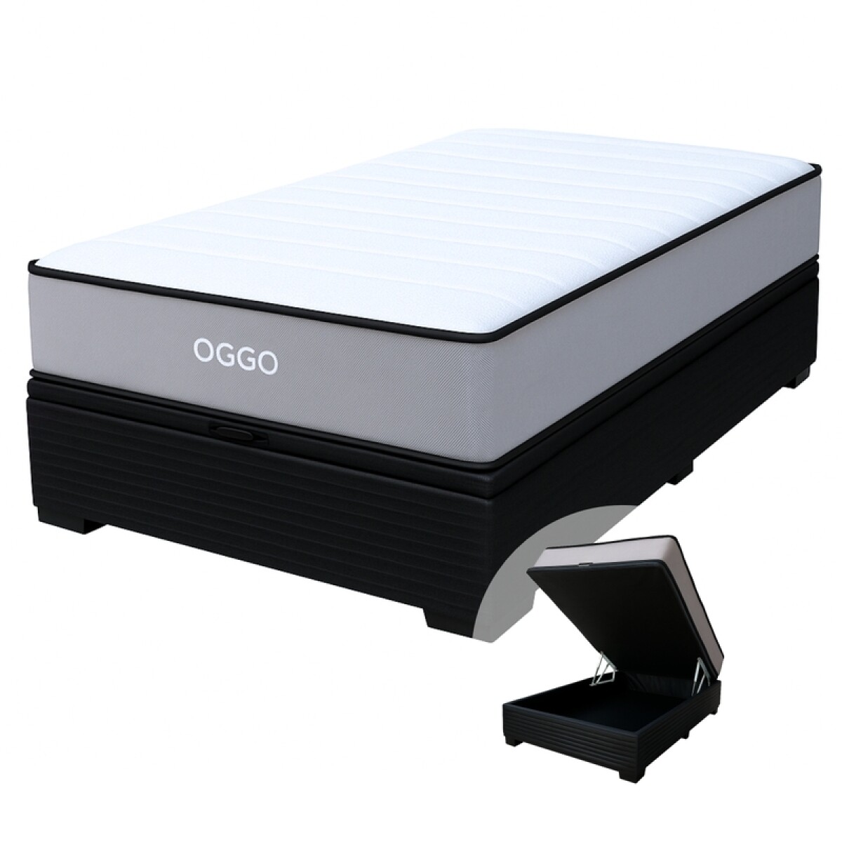 Sommier MEGA DENSIDAD Box Baúl – Reversible con Refuerzo Grauniert® - 1 Plaza y Media 110 cm 