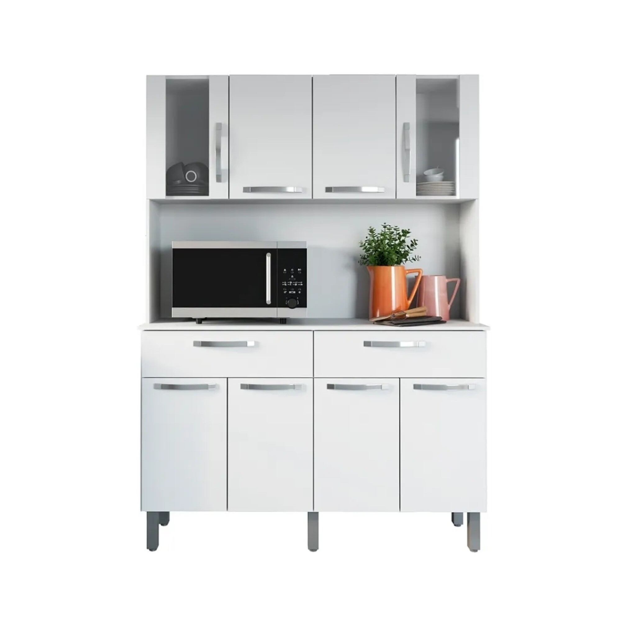 Kit Cocina 1230 8 Puertas 2 Cajones Lisboa Fiorello Blanco