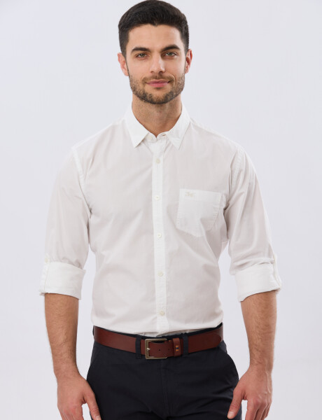 CAMISA LISA DE ALGODÓN Blanco