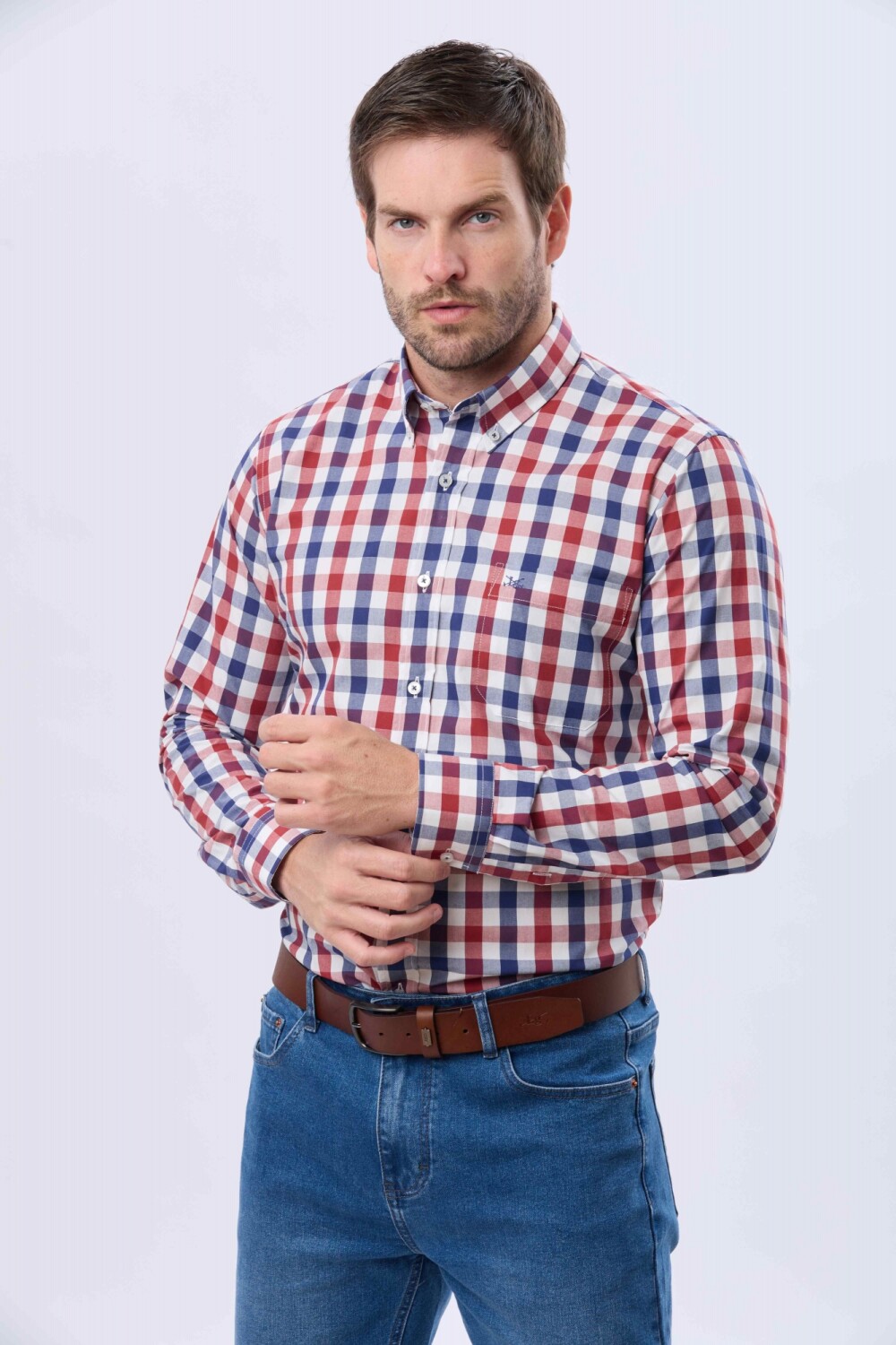 CAMISA SPORT A CUADROS Rojo